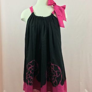 ADORABLE BLACK  + PINK SUNDRESS WITH APPLIQUES